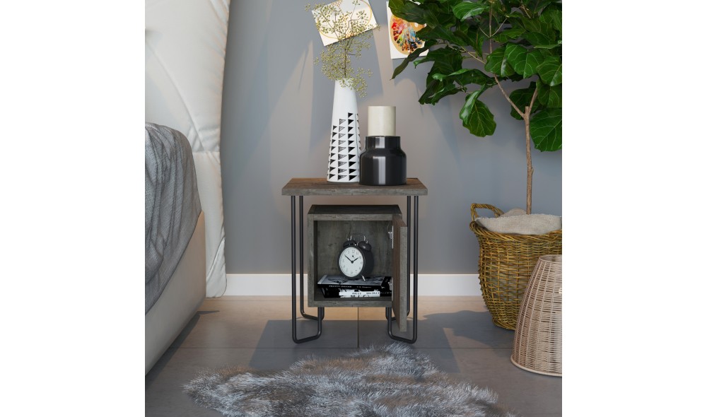 Noptiera Acres Nightstand - Cafea neagra 40 x 45 x 40 cm