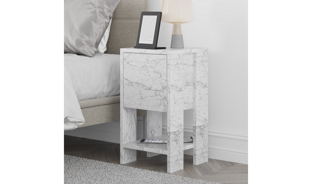 Noptiera, Ema, Marmura de Carrara, 30 x 55 x 30 cm