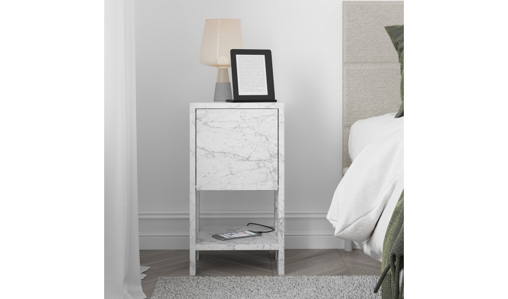 Noptiera, Ema, Marmura de Carrara, 30 x 55 x 30 cm