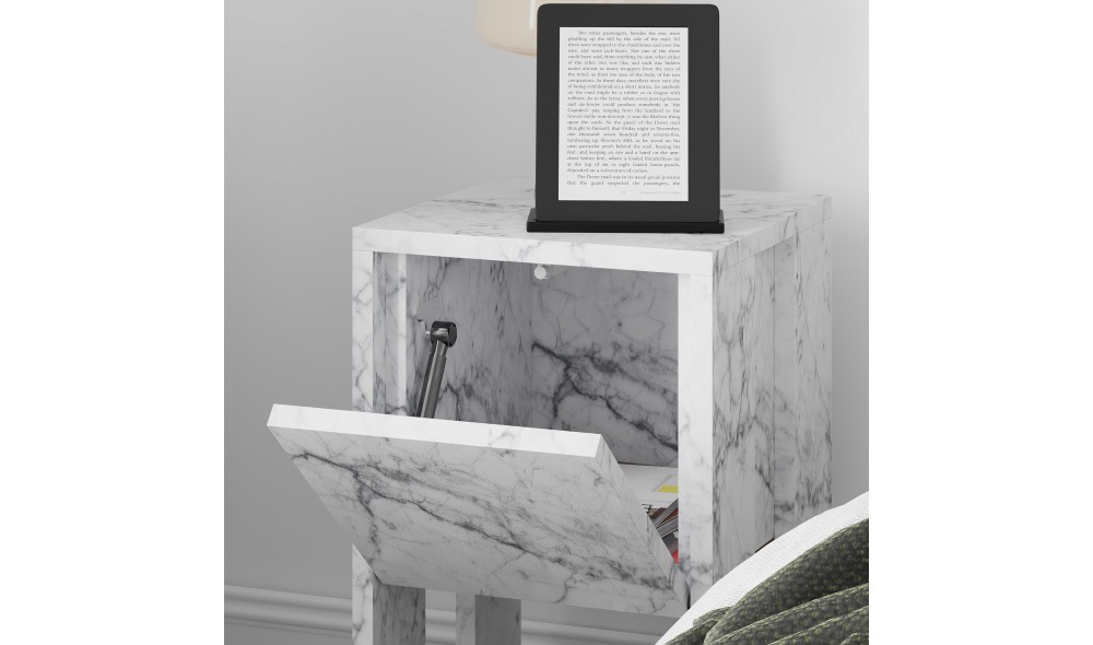 Noptiera, Ema, Marmura de Carrara, 30 x 55 x 30 cm