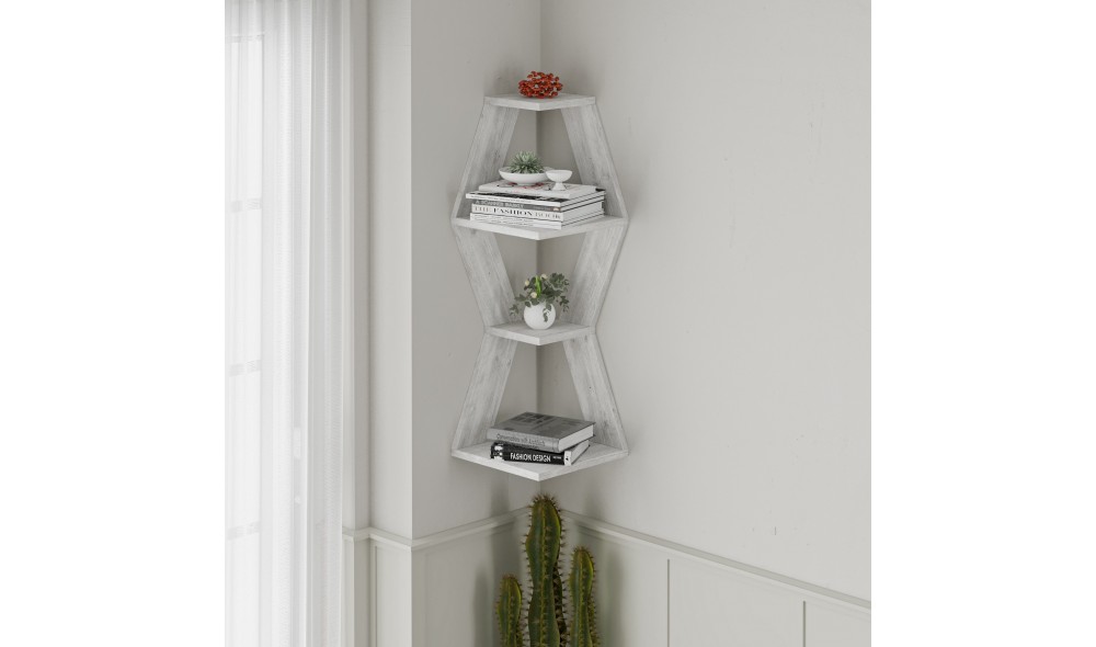 Raft de perete Sablor - Alb antic