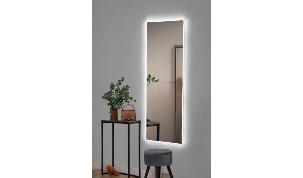Oglinda cu Iluminare Led, Rectangular, Alb, 40 x 120 x  cm