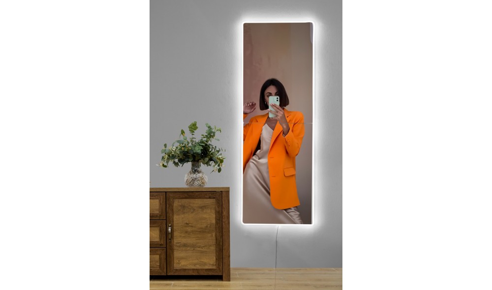 Oglinda cu Iluminare Led, Rectangular, Alb, 40 x 120 x  cm