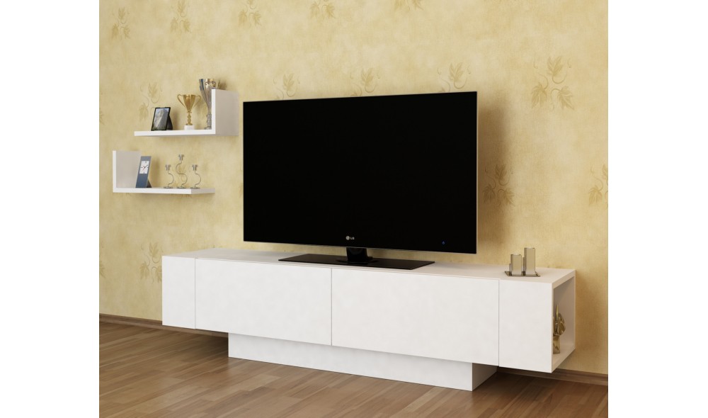 Unitate TV, Ekol, Alb, 150 x 40 x 32 cm