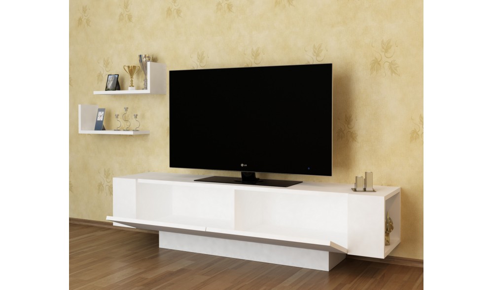 Unitate TV, Ekol, Alb, 150 x 40 x 32 cm