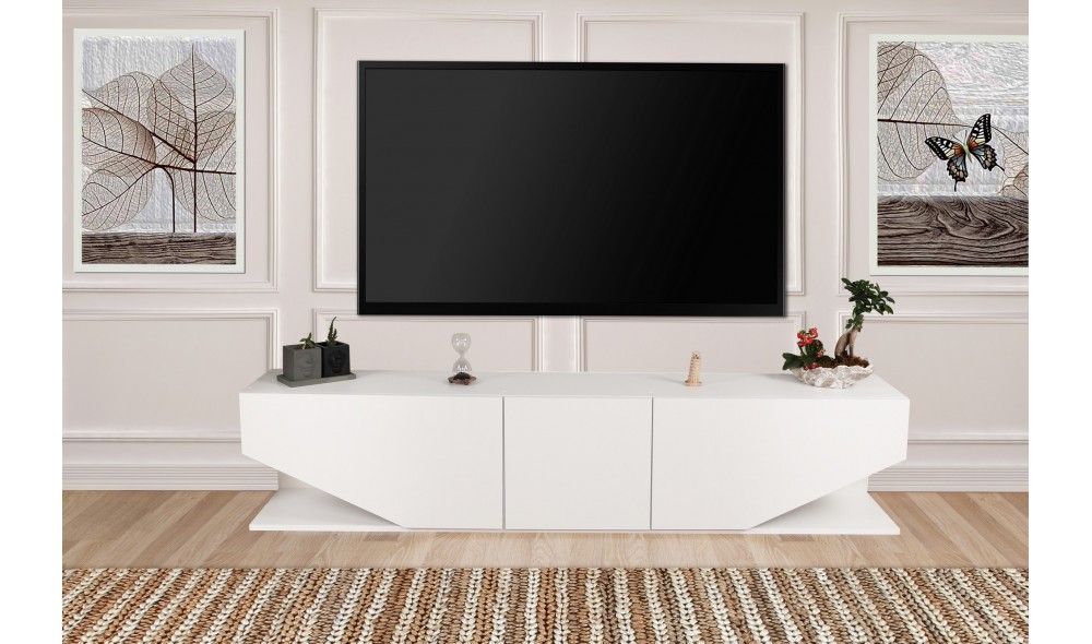 Suport TV, Inci, Alb, 180 x 40 x 30 cm