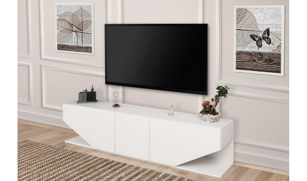 Suport TV, Inci, Alb, 180 x 40 x 30 cm