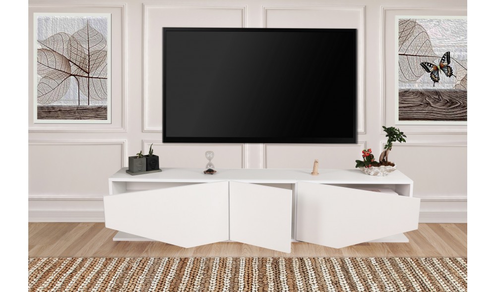 Suport TV, Inci, Alb, 180 x 40 x 30 cm