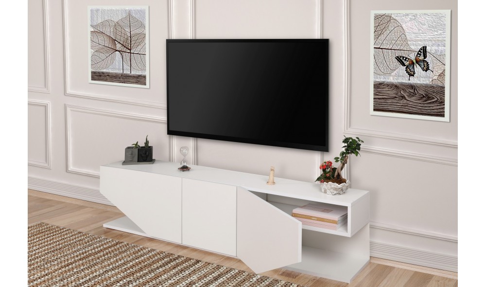 Suport TV, Inci, Alb, 180 x 40 x 30 cm