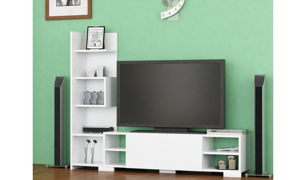 Unitate TV, Pera, Alb, 160 x 120 x 30 cm