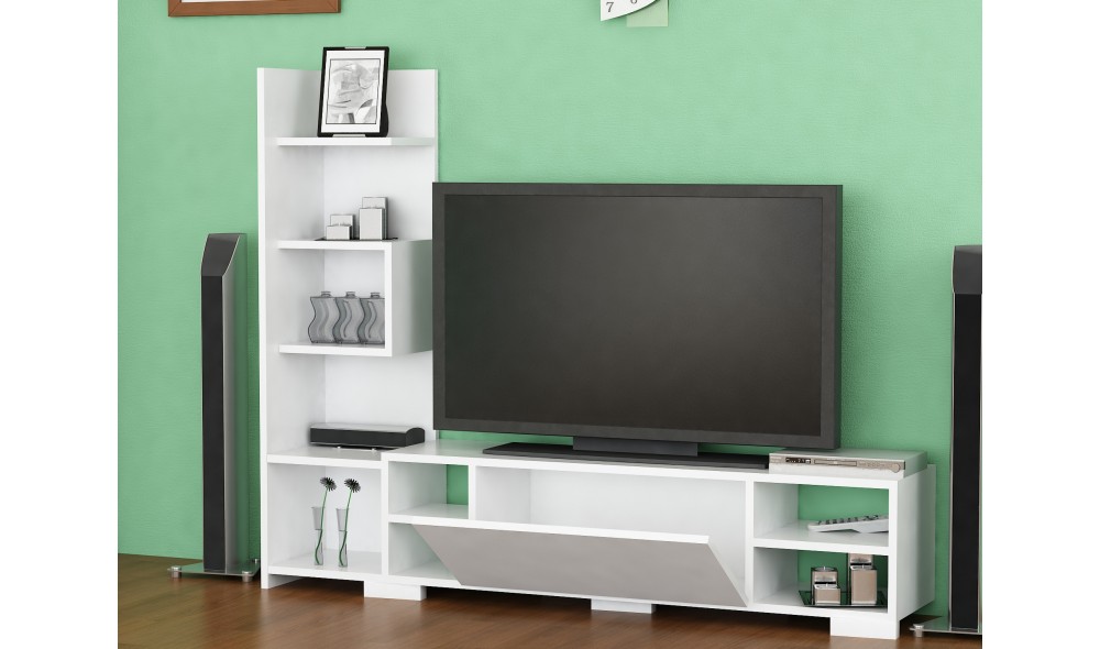 Unitate TV, Pera, Alb, 160 x 120 x 30 cm