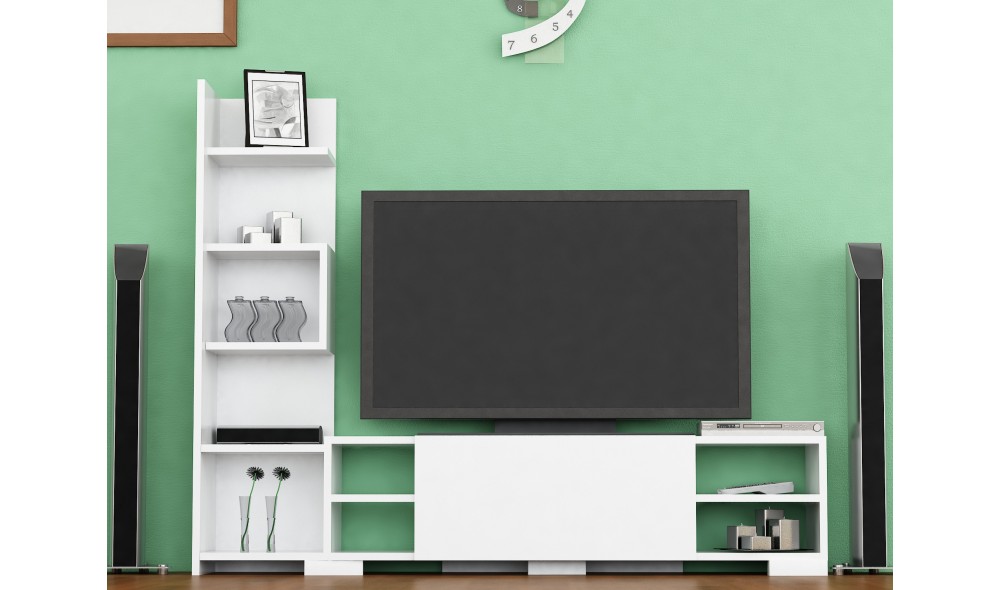 Unitate TV, Pera, Alb, 160 x 120 x 30 cm