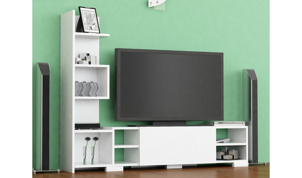 Unitate TV, Pera, Alb, 160 x 120 x 30 cm