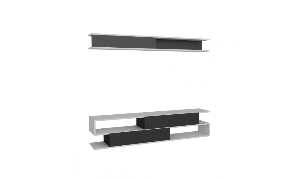 Unitate TV, Sims, AlbNegru, 176 x 39 x 32 cm