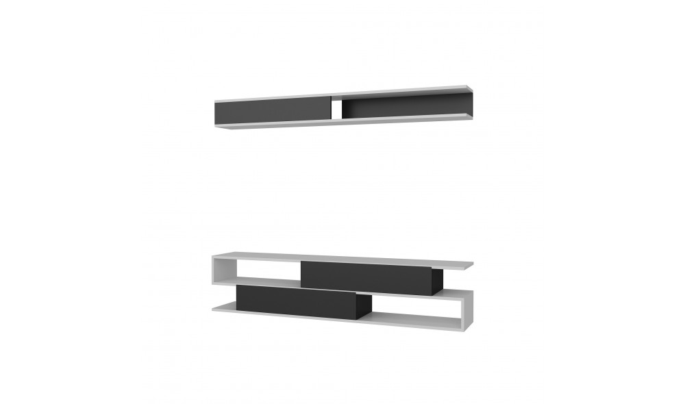 Unitate TV, Sims, AlbNegru, 176 x 39 x 32 cm