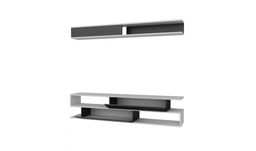 Unitate TV, Sims, AlbNegru, 176 x 39 x 32 cm