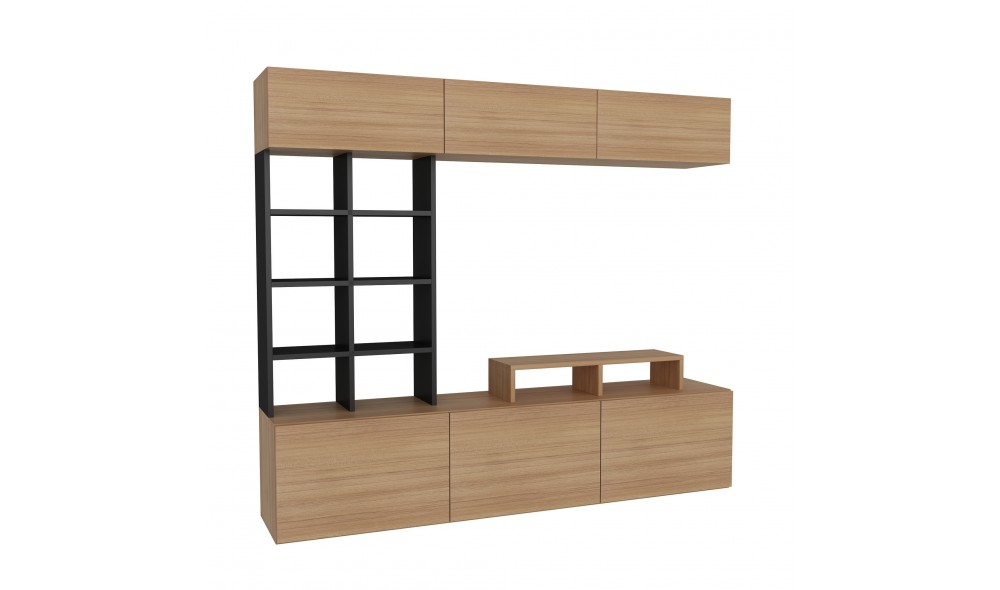 Unitate TV, Sasa, TeakNegru, 180 x 40 x 37 cm