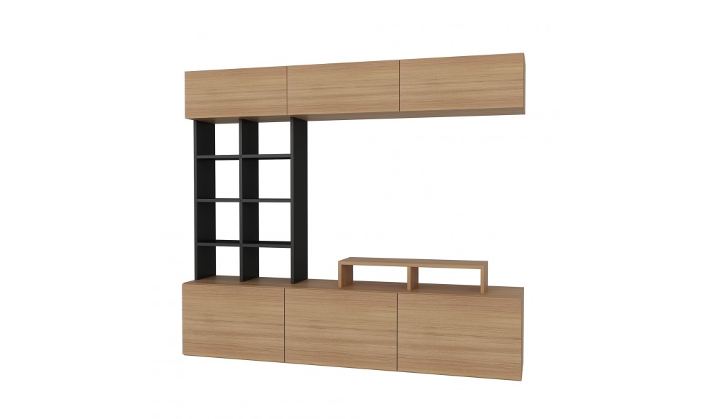 Unitate TV, Sasa, TeakNegru, 180 x 40 x 37 cm