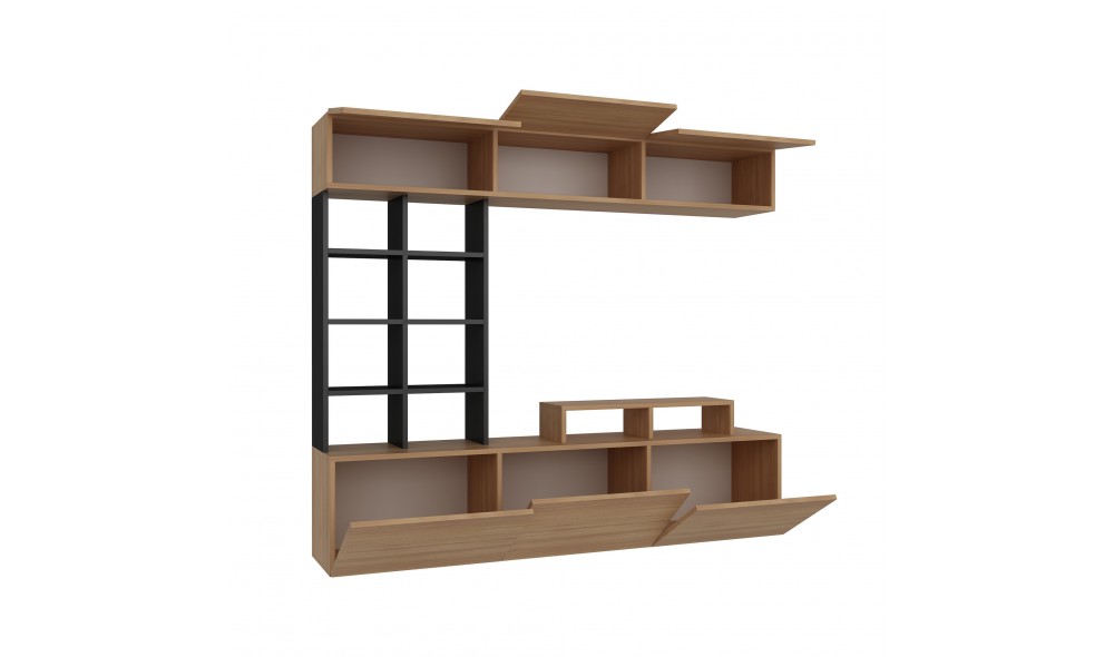 Unitate TV, Sasa, TeakNegru, 180 x 40 x 37 cm