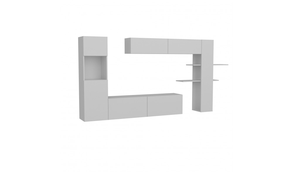 Unitate TV, Maxi, Alb, 215 x 150 x 32 cm