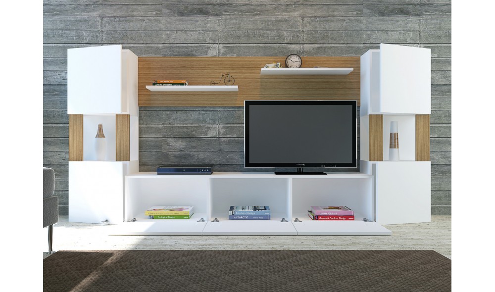 Unitate TV, Lore, AlbTeak, 160 x 125 x 32 cm