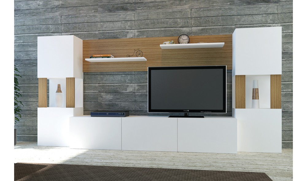 Unitate TV, Lore, AlbTeak, 160 x 125 x 32 cm