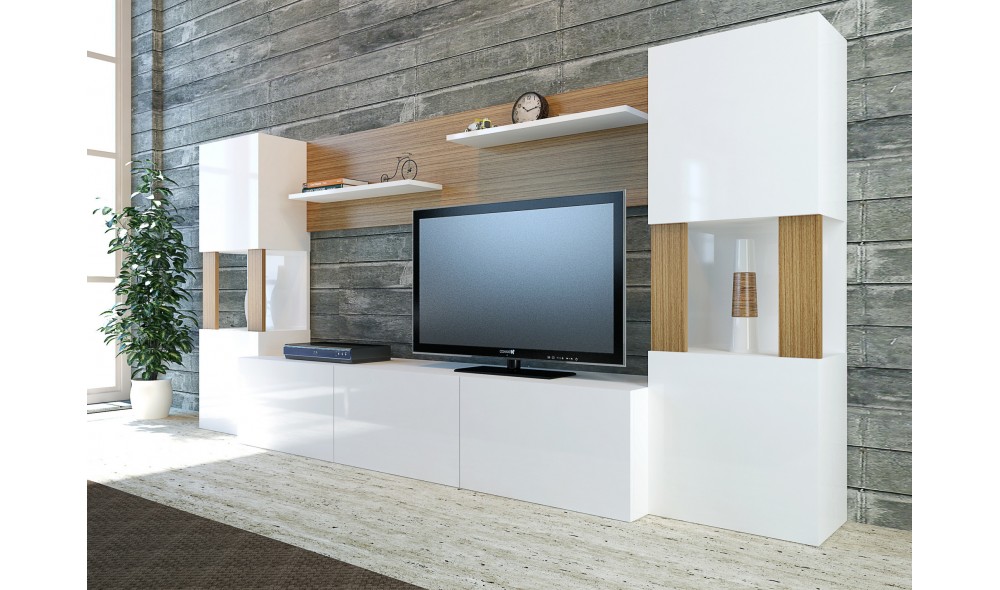 Unitate TV, Lore, AlbTeak, 160 x 125 x 32 cm