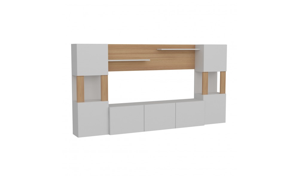 Unitate TV, Lore, AlbTeak, 160 x 125 x 32 cm