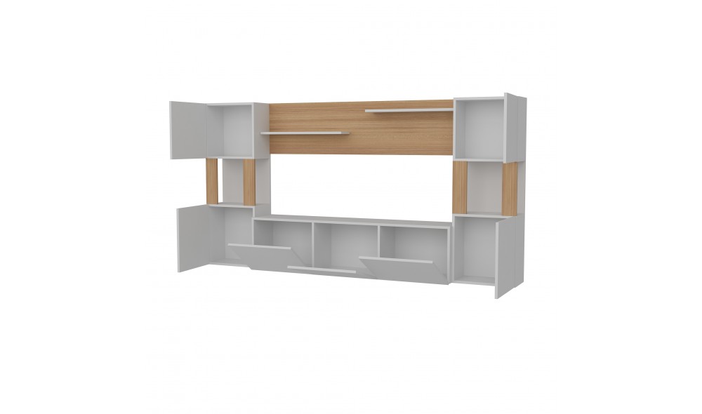 Unitate TV, Lore, AlbTeak, 160 x 125 x 32 cm