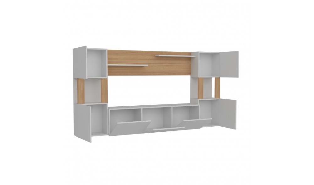 Unitate TV, Lore, AlbTeak, 160 x 125 x 32 cm