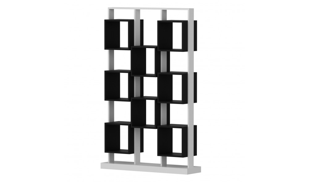 Raft pentru carti, Edge, AlbNegru, 120 x 188 x 30 cm