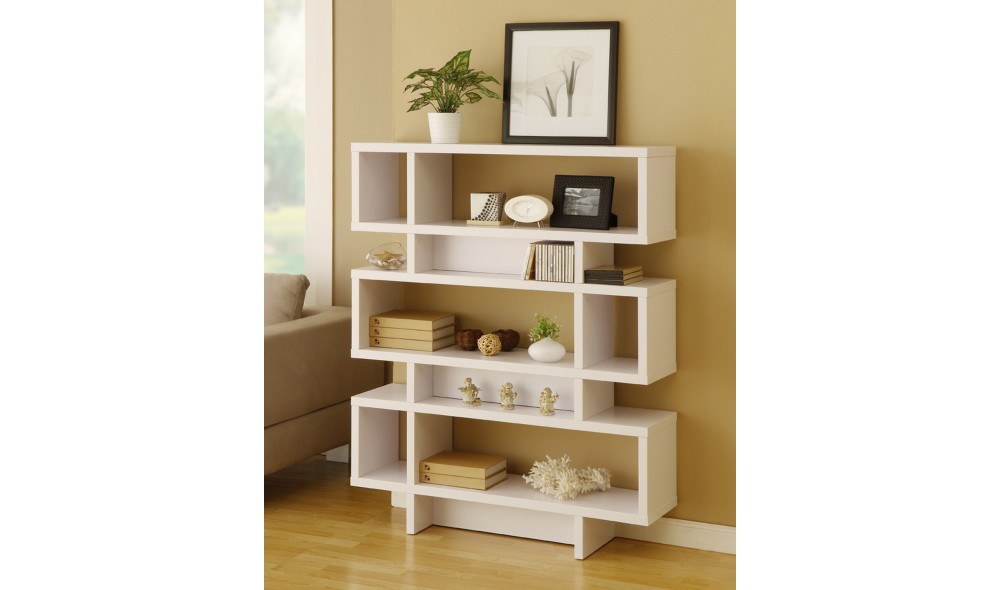 Raft pentru carti, Elze, Alb, 90 x 131 x 20 cm