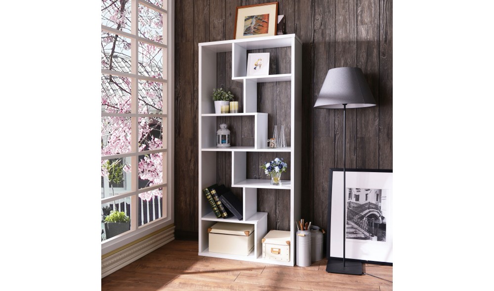 Raft pentru carti, Serra, Alb, 90 x 184 x 30 cm