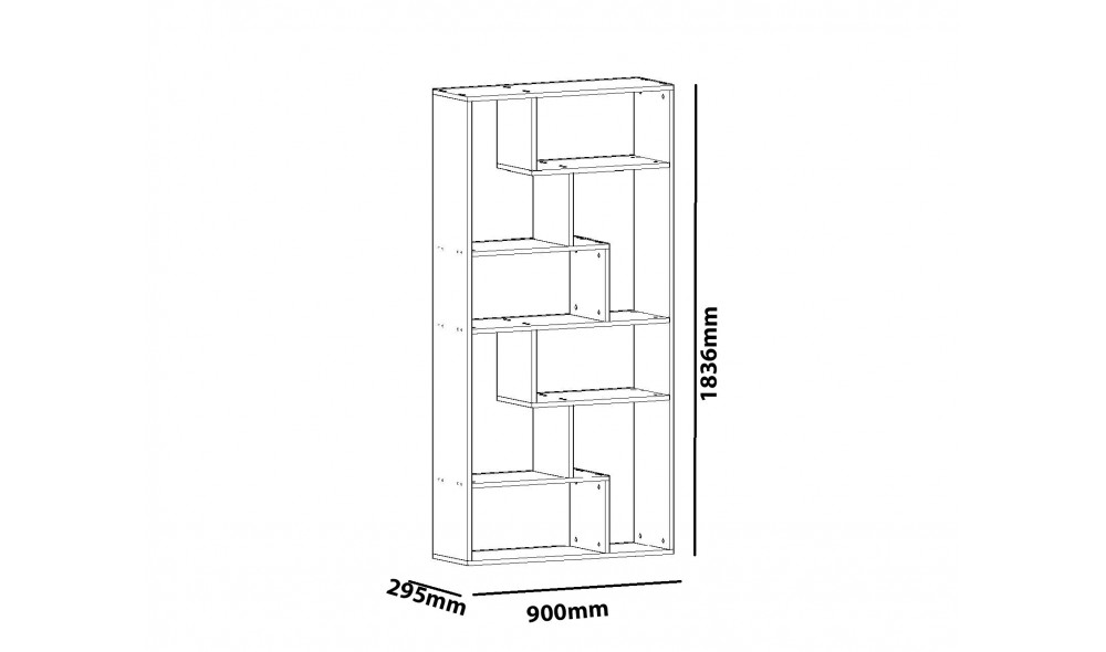 Raft pentru carti, Serra, Alb, 90 x 184 x 30 cm