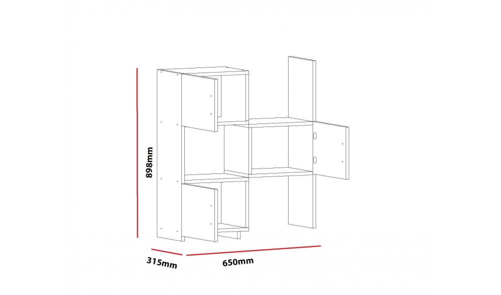 Dulap multifunctional, Anna, Alb, 65 x 90 x 32 cm