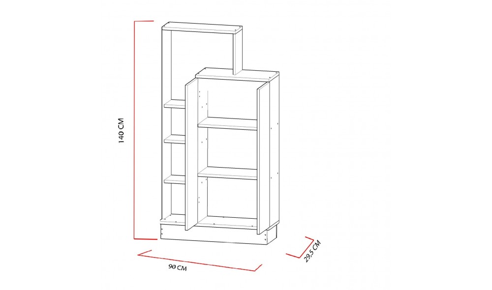 Dulap multifunctional, Gupse, Alb, 90 x 140 x 30 cm