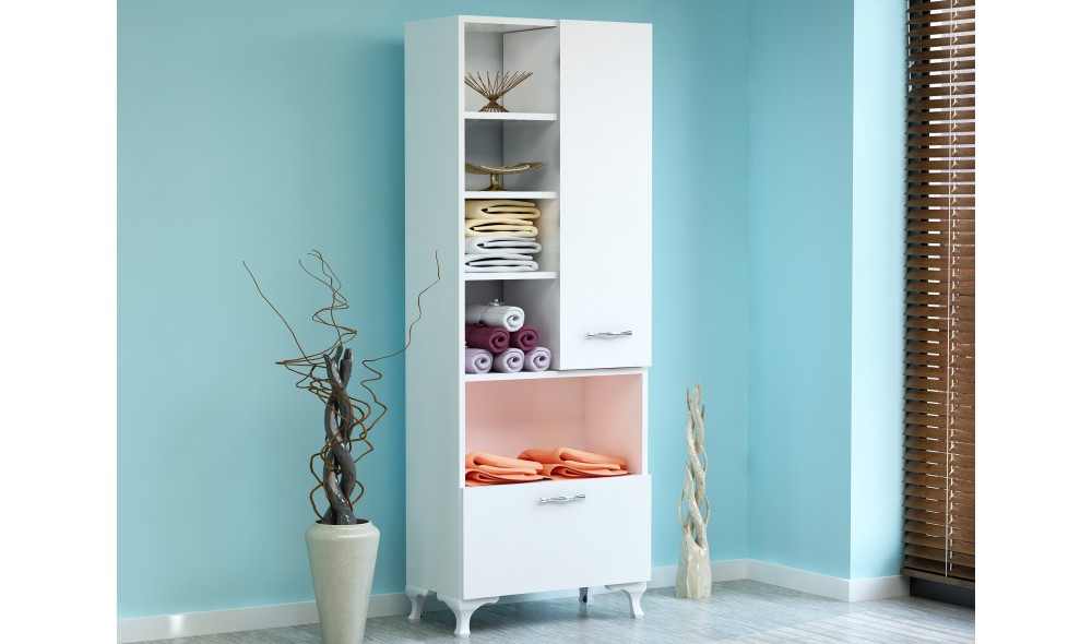 Dulap multifunctional, Sezen, Alb, 60 x 164 x 32 cm