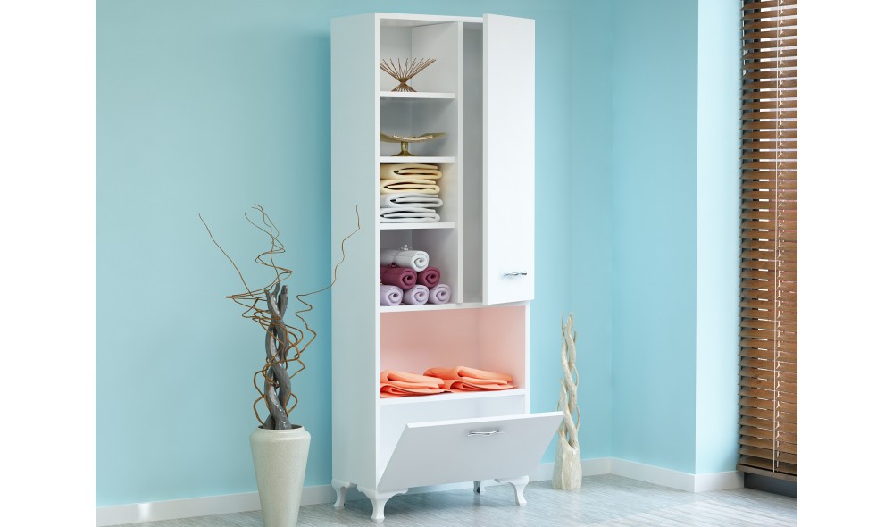 Dulap multifunctional, Sezen, Alb, 60 x 164 x 32 cm