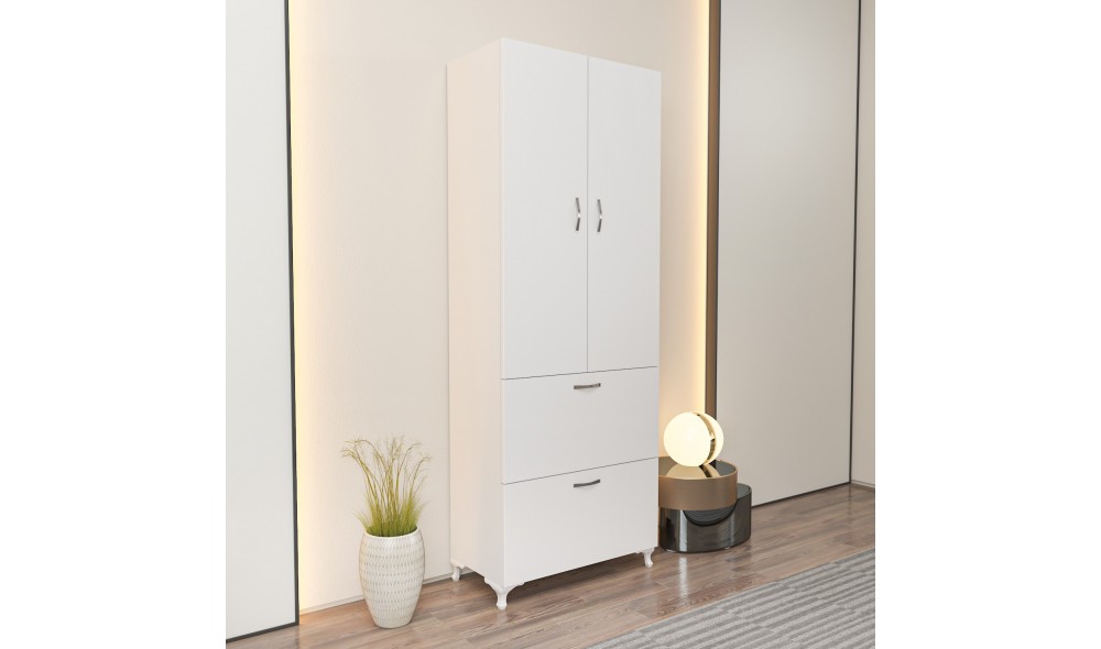 Dulap multifunctional, Yasam, Alb, 60 x 164 x 32 cm