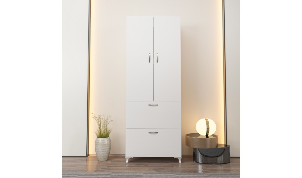 Dulap multifunctional, Yasam, Alb, 60 x 164 x 32 cm