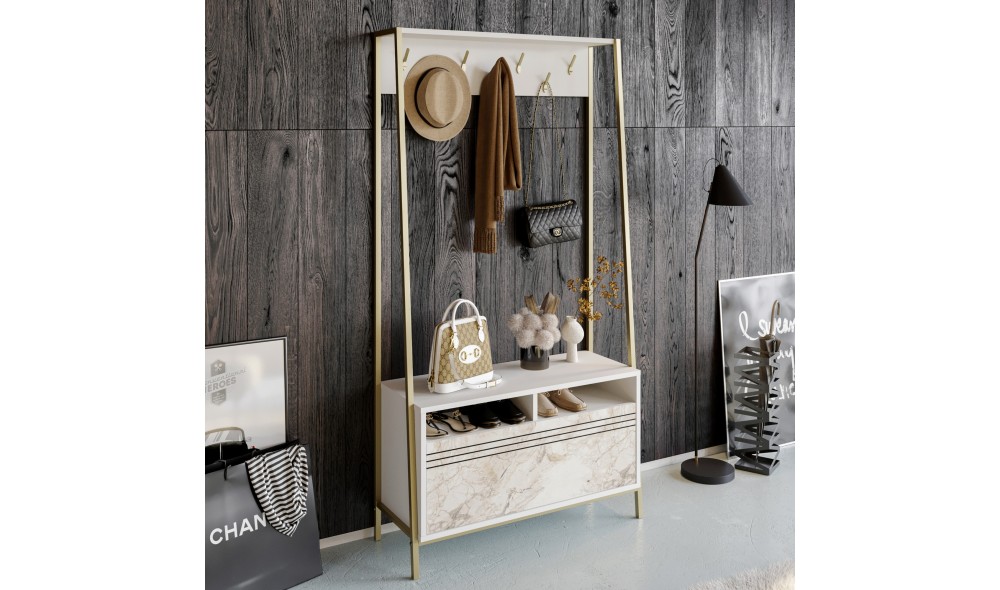 Antreu, Devin, Alb, 94 x 180 x 35 cm