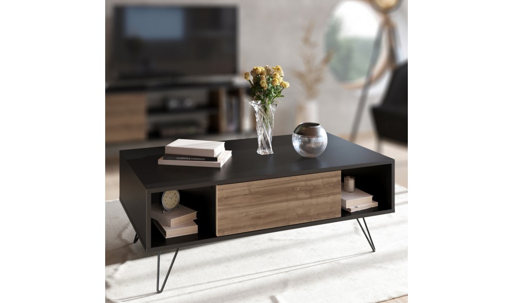 Masuta de cafea, Mistico, NegruNuc, 120 x 46 x 60 cm