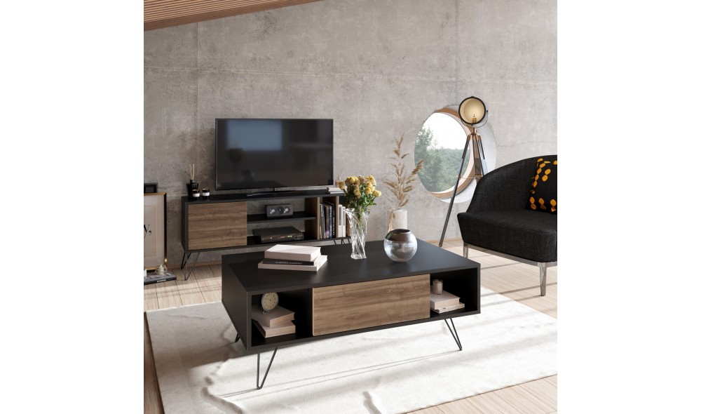 Masuta de cafea, Mistico, NegruNuc, 120 x 46 x 60 cm