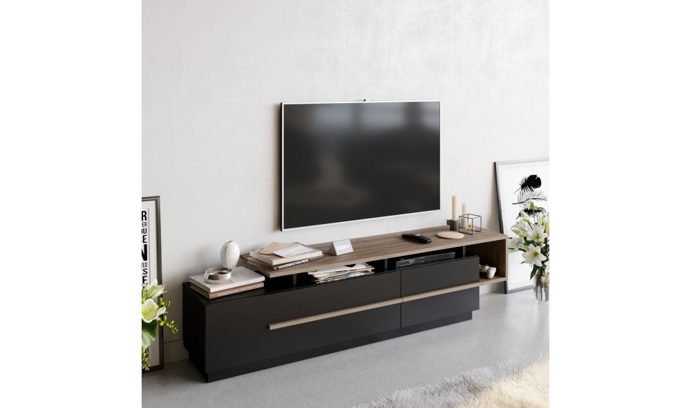 Suport TV, Pia, NegruNuc, 180 x 46 x 39 cm