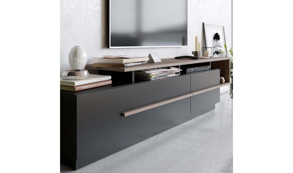 Suport TV, Pia, NegruNuc, 180 x 46 x 39 cm