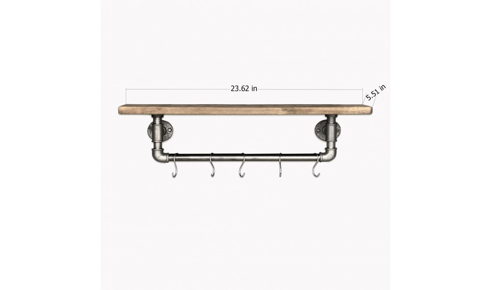 Raft pentru tevi, Boruraf117, NucNegru, 28 x 16 x 14 cm