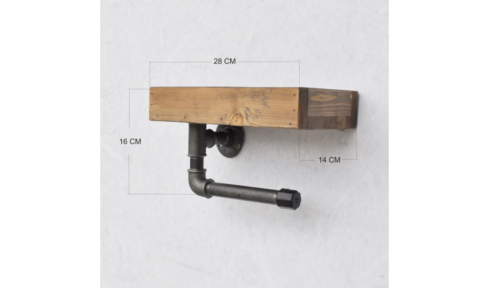 Raft pentru tevi, Boruraf117, NucNegru, 28 x 16 x 14 cm