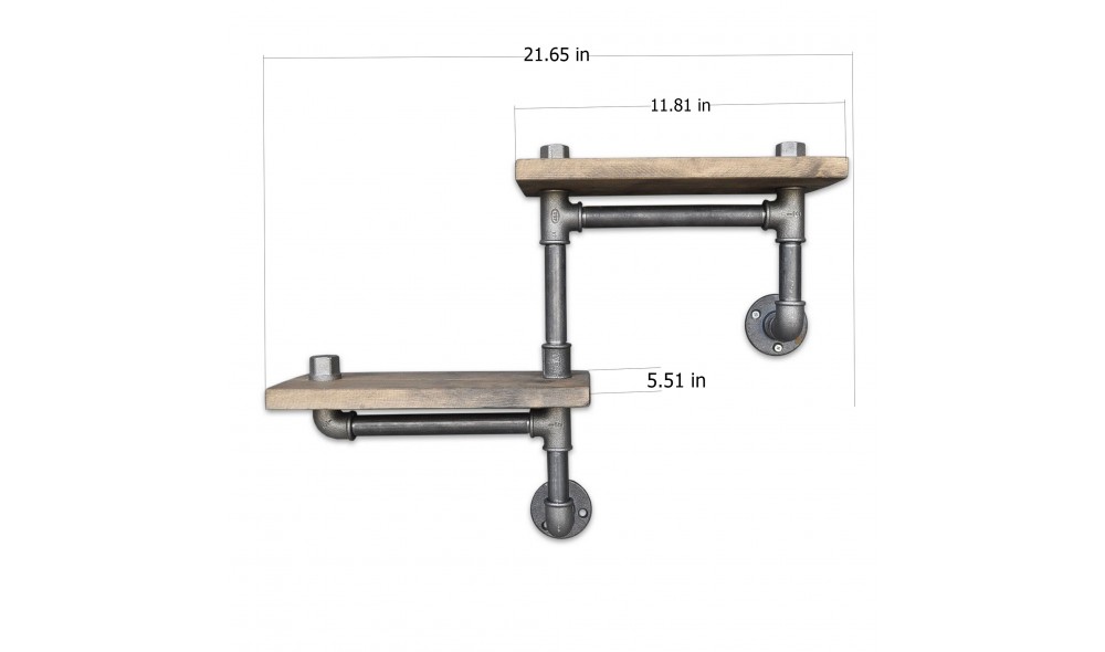 Raft pentru tevi, Boruraf041, NucNegru, 55 x 30 x 14 cm