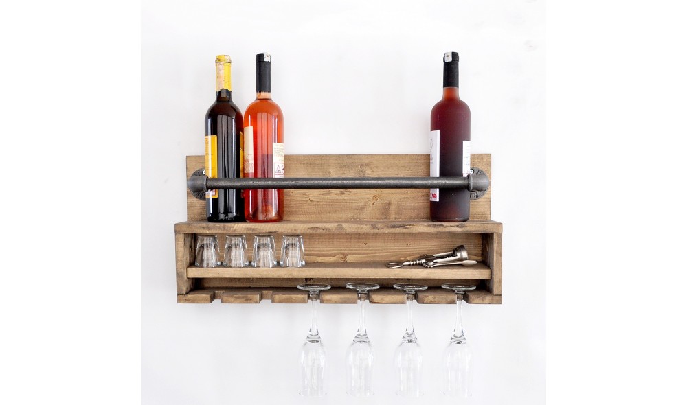 Raft pentru tevi, Boruraf216, NucNegru, 60 x 28 x 11 cm