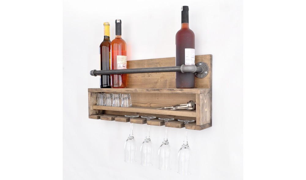 Raft pentru tevi, Boruraf216, NucNegru, 60 x 28 x 11 cm